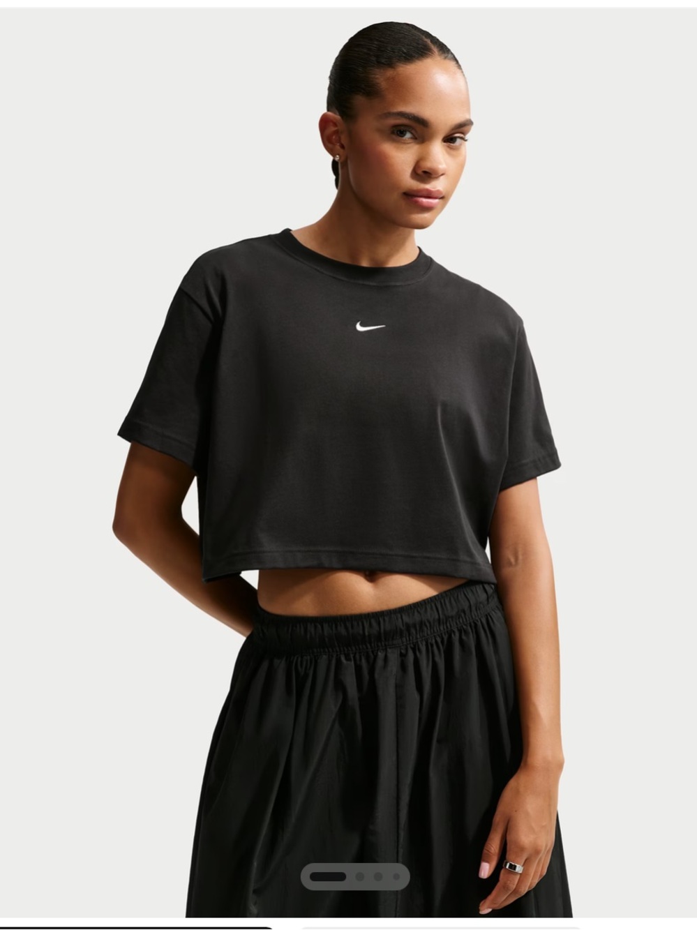 Nike Black Cropped Swoosh Tee